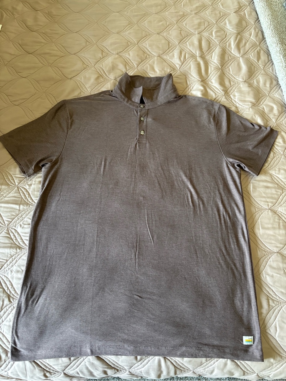 Vuori Men's Short-Sleeve Polo in Charcoal Brown